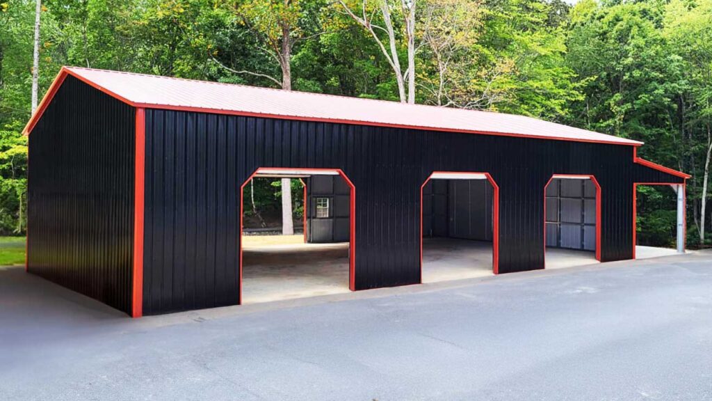 30x60x12 - 4 Bay Metal Garage Jim Thorn - Paramount Structures