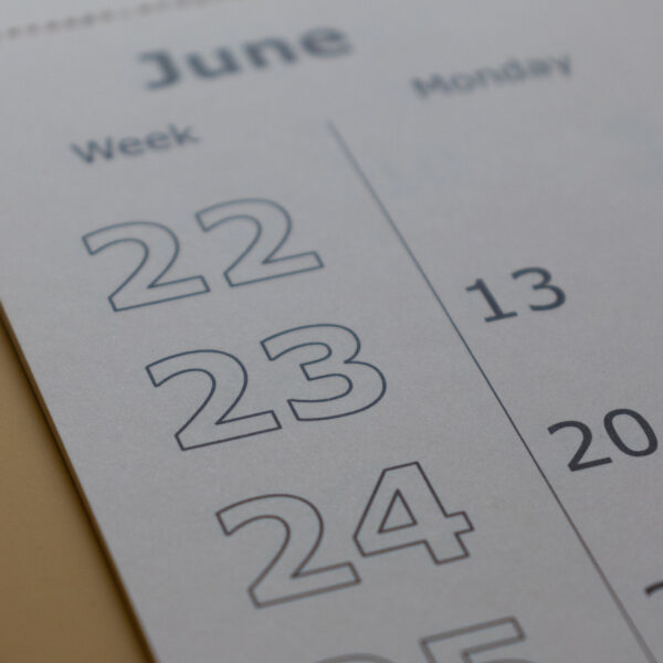 A close up of the calendar showing the day of june 2 3.